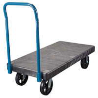 Plastic Platform Trucks, 48" L x 24" W, 2000 lbs. Cap., Mold-on Rubber Wheels Smart Ofis