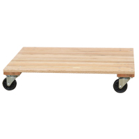 Solid Platform Wood Dolly, Rubber Wheels, 1200 lbs. Capacity, 18" W x 30" D x 7" H Smart Ofis