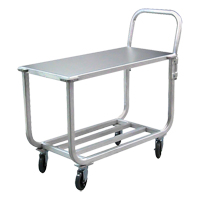 Aluminum Tubular Deck Cart, 700 lbs. Capacity, Aluminum, 19" W x 42" H x 46" D, Lip Down Smart Ofis