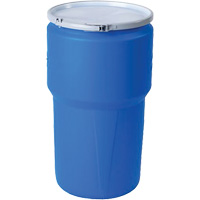 Baril emboîtable en poly&eacute;thyl&egrave;ne, 14 gal. US (11,7 gal. imp.), Dessus ouvert, Bleu Smart Ofis