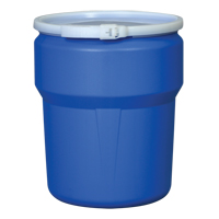Baril emboîtable en poly&eacute;thyl&egrave;ne, 10 gal. US (8,33 gal. imp.), Dessus ouvert, Bleu Smart Ofis