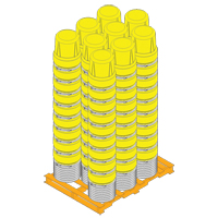 Baril emboîtable en poly&eacute;thyl&egrave;ne, 10 gal. US (8,33 gal. imp.), Dessus ouvert, Bleu Smart Ofis