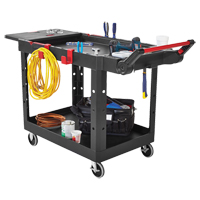 Chariot utilitaire robuste et polyvalent, 2 tiers, 17-3/4" x 36" x 46-1/5", Capacit&eacute; 500 lb Smart Ofis