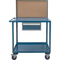 Mobile Service Cart, 2 Tiers, 24" W x 57" H x 40" D, 1200 lbs. Capacity Smart Ofis