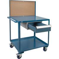 Mobile Service Cart, 2 Tiers, 24" W x 57" H x 40" D, 1200 lbs. Capacity Smart Ofis