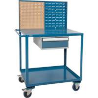 Mobile Service Cart, 2 Tiers, 24" W x 57" H x 40" D, 1200 lbs. Capacity Smart Ofis