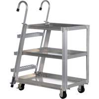 Stockpicker Truck, Aluminum, 21-7/8" W x 40" D, 3 Shelves, 660 lbs. Capacity Smart Ofis