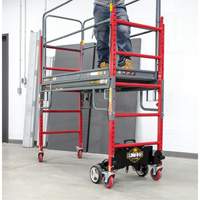 Complete Motorized Buildman 6' Baker Scaffold Kit, 31" D x 118-3/4" H Smart Ofis