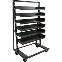 Single-Sided Heavy Duty A-Frame Cart with 6 Trays, 38" x 25" x 63", 2500 lbs. Capacity Smart Ofis
