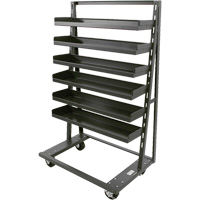 Single-Sided Heavy Duty A-Frame Cart with 6 Lipped Trays, 38" x 25" x 63", 2500 lbs. Capacity Smart Ofis