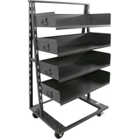 Single-Sided Heavy Duty A-Frame Cart with 4 Large Trays, 38" x 25" x 63", 2500 lbs. Capacity Smart Ofis