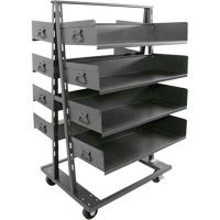 Double-Sided Heavy Duty A-Frame Cart with 8 Large Trays, 38" x 30" x 63", 2500 lbs. Capacity Smart Ofis