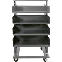 Double-Sided Heavy Duty A-Frame Cart with 8 Large Trays, 38" x 30" x 63", 2500 lbs. Capacity Smart Ofis