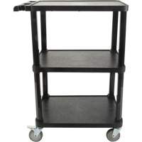 Utility Cart with Flat Shelf, 3 Tiers, 18-1/8" x 37-3/8" x 27-3/4", 330 lbs. Capacity Smart Ofis