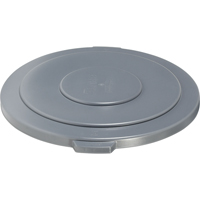 Round Brute&reg; Tops, Flat Lid, Plastic/Polyethylene, Fits Container Size: 26-1/2" Dia. Smart Ofis