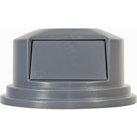 Round Brute&reg; Tops, Dome Lid, Plastic/Polyethylene, Fits Container Size: 26-1/2" Dia. Smart Ofis