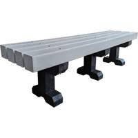 Park Bench, Recycled Plastic, 72" L x 17" W x 17" H, Grey Smart Ofis