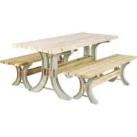 Trousse de table &agrave; pique-nique et bancs 2x4 Basics, 8' lo x 30" la, Sable Smart Ofis