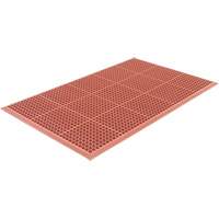 Tapis de s&eacute;rie Competitor, &agrave; fentes, 3' x 5' x 7/8", Orange, Caoutchouc naturel Smart Ofis