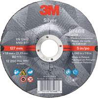 Silver Cut-Off Wheel, 5" x 0.045", 7/8" Arbor, Type 27, Ceramic, 12250 RPM Smart Ofis