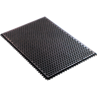 Conductive Anti-Fatigue Rubber Mat Interlocking Room System, Rubber, 2' W x 3' L, 1/2" Thick, Black Smart Ofis