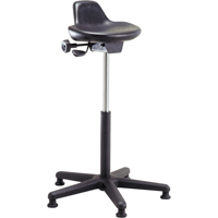 Shoptech Ergonomic Industrial Stools, Sit/Stand, Adjustable, 21" - 31", Polyurethane Seat, Black Smart Ofis