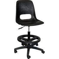 800 Series Classroom Stool with Back, Mobile, Adjustable, 21" - 28", Polypropylene Seat, Grey Smart Ofis