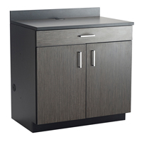 Armoire modulaire de base, M&eacute;lamine, 39" h x 36" la x 25" P, Nuit d'Asie/noir Smart Ofis