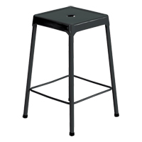 Counter Stool, Stationary, Fixed, 25", Steel Seat, Black Smart Ofis