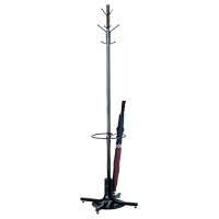 Coat Rack with Umbrella Stand, 70" H, Black, 4 Hook(s) Smart Ofis