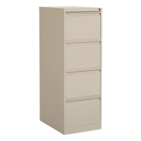 Vertical Filing Cabinet, Steel, 4 Drawers, 18-1/7" W x 25" D x 52" H, Beige Smart Ofis