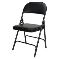 Vinyl Padded Folding Chair, Steel, Black, 300 lbs. Weight Capacity Smart Ofis