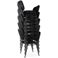 Chaises empilables, Tissu, Hauteur 32", Capacit&eacute; 250 lb, Noir Smart Ofis