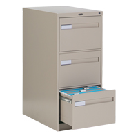 Vertical Filing Cabinet with Recessed Drawer Handles, 3 Drawers, 18.15" W x 26.56" D x 40" H, Beige Smart Ofis