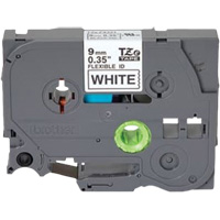 Cartouche de ruban flexible Tze, 9 mm x 26'/8 m, Noir sur blanc Smart Ofis