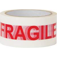 "Fragile" Box Sealing Tape, Hot Melt Adhesive, 2 mils, 48 mm (2") x 100 m (328') Smart Ofis