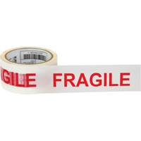 "Fragile" Box Sealing Tape, Hot Melt Adhesive, 2 mils, 48 mm (2") x 100 m (328') Smart Ofis
