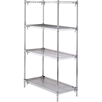 Shelving Unit, 4 Tiers, 36" W x 63" H x 18" D Smart Ofis