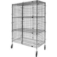 Security Cart, Chrome Plated, 48" x 69" x 24", 500 lbs. Capacity Smart Ofis