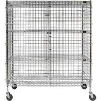 Security Cart, Chrome Plated, 60" x 69" x 24", 500 lbs. Capacity Smart Ofis