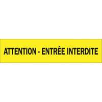 "Attention - Entr&eacute;e Interdite" Barricade Tape, French, 3" W x 1000' L, 3.5 mils, Black on Yellow Smart Ofis