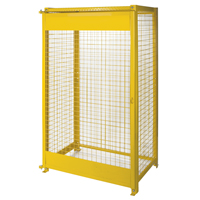Gas Cylinder Cabinets, 10 Cylinder Capacity, 44" W x 30" D x 74" H, Yellow Smart Ofis