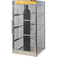 Aluminum LPG Cylinder Locker Storage, 10 Cylinder Capacity, 30" W x 32" D x 65" H, Silver Smart Ofis