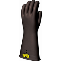 Black Natural Rubber Insulating Gloves, ASTM Class 2, Size 8, 14" L Smart Ofis