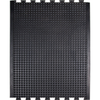 Tapis antifatigue en d&ocirc;me, &agrave; bulles, 3' x 4' x 1/2", Noir, Caoutchouc Smart Ofis