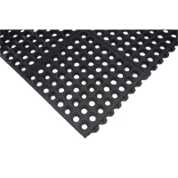 Tapis modulaire antifatigue, Nid d'abeilles, 3' x 3' x 1/2", Noir, Caoutchouc naturel Smart Ofis