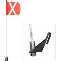 Tiges de s&eacute;curit&eacute; pour travaux l&eacute;gers Safety Whip, Fixation Fen&ecirc;tre, Hauteur 5', Orange Smart Ofis