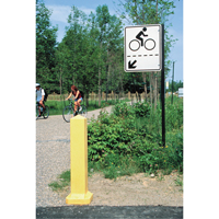 Bollards, Plastic, 33" H x 6" W, Yellow Smart Ofis