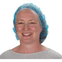 Non-Woven Bouffant Caps, Polypropylene, 21"/Large, Blue Smart Ofis
