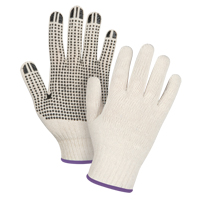Lightweight Dotted String Knit Gloves, Poly/Cotton, Single Sided, 7 Gauge, X-Small Smart Ofis